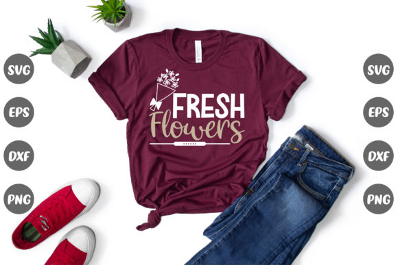 Farmhouse, Fresh Flowers Graphics and T-Shirt Designs Review