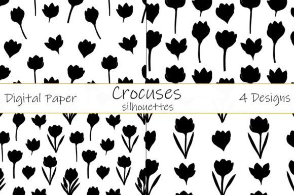 Flowers Crocuses Silhouettes Pattern Graphics and Patterns Review