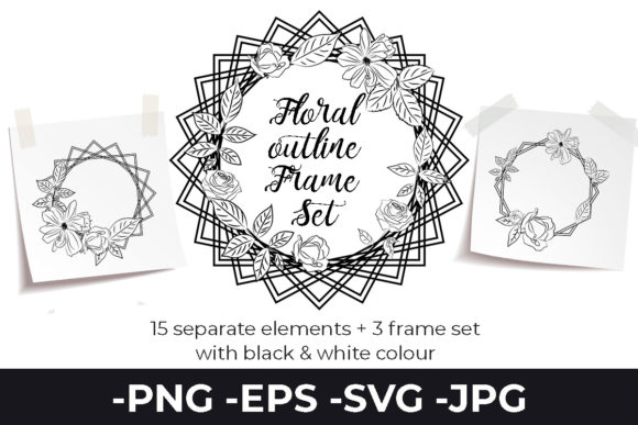 Flowers Rose Outline Art Set Frame Review
