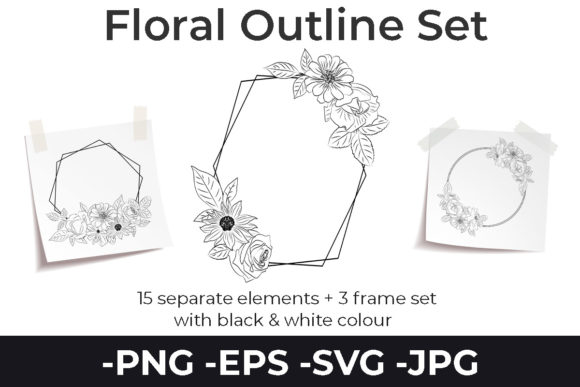 Flowers Rose White Line Art Frame Set Review