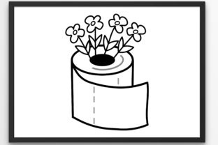 Flowers Toilet Paper Graphics for Crafts and Editorial Design