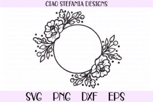 Flowers Wreath Wedding Frame Graphics for Crafts