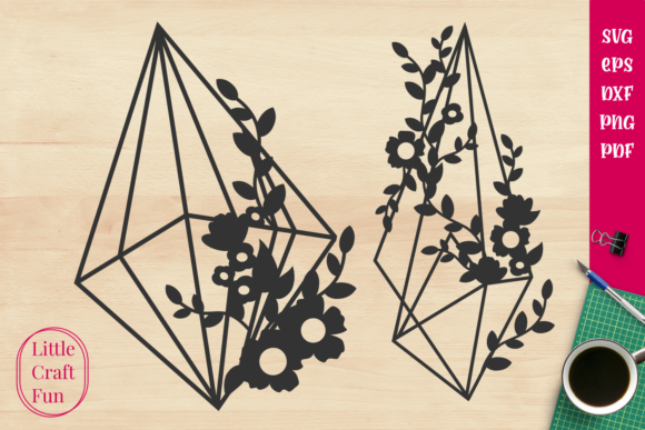 Geometric Cute Flowers: Graphics for Crafts & Branding