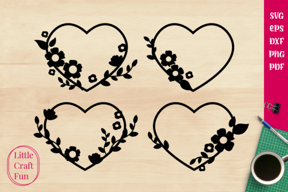 Heart Cute Flowers Svg Graphics for Crafts