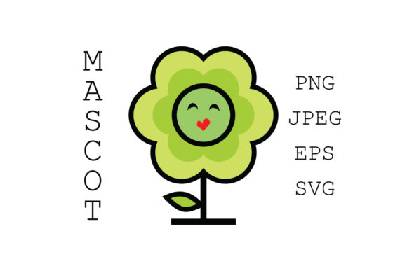 Kiss Green Flowers Illustration Vector for Graphics and Crafts